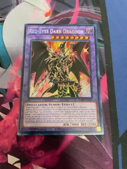 YUGIOH - RED EYES DARK DRAGOON - SECRET RARE - RA02 - NM - 1ST ED - Image 1
