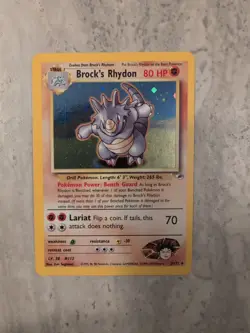 Brock's Rhydon - 2/132 - Pokemon Gym Heroes Unlimited Holo Rare Card WOTC - Image 1