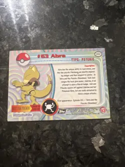 Abra #63 Holo Pokemon Topps Series 1 Card (Blue Label) NM - Image 2