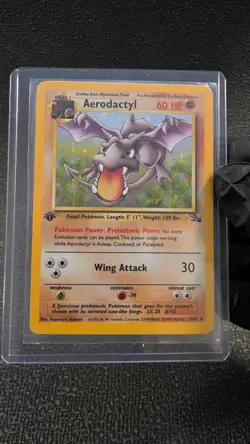 Pokemon Aerodactyl 1/62 Fossil Holo Rare 60 HP 1st Edition English Card - Image 4