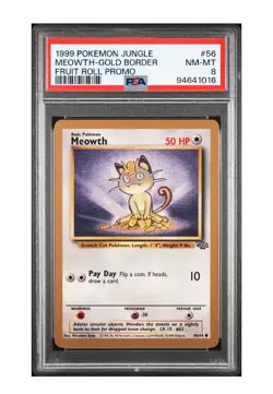 PSA 8 Near Mint Meowth Gold Border Exclusive Promo Pokemon Card Jungle #56 - Image 2