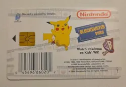 Pokemon Bulbusaur Snap Station Vintage Blockbuster Video Chip Card 1999 Unused - Image 2
