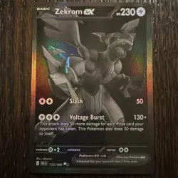 Pokemon Zekrom EX Black Bolt 172/086 BWR Near Mint Condition - Image 1