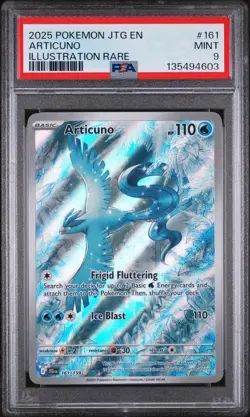 2025 POKEMON JTG EN-JOURNEY TOGETHER ILLUSTRATION RARE #161 ARTICUNO PSA 9 - Image 1