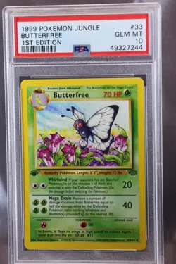 1999 Pokemon Butterfree, 1st Edition Jungle #33/64, PSA 10 Gem Mint - Image 1