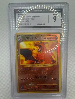 Charizard Reverse Holo 2 XSwirl🌀[CGC 9] Neo Premium File 2000 Pokemon JAPANESE - Image 1