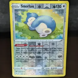 Snorlax 131/185 LP/NM Reverse Holo Rare Vivid Voltage Pokemon Card sleeping bear - Image 1