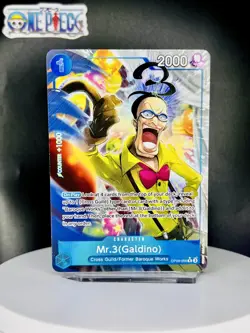 One Piece Card Game 🏴‍☠OP09-056 Mr.3(Galdino) RARE NM Alt Art Foil ENGLISH - Image 1