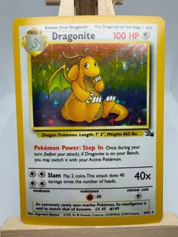 Dragonite 4/62 Non-Holo - Fossil Set - Pokemon Card - LP - Image 1