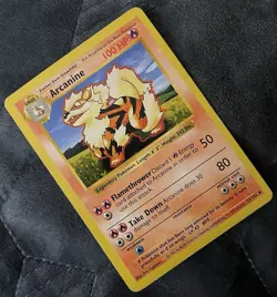 Pokemon TCG 1999 Arcanine Card 23/102 Uncommon Shadowless Lightly Played BaseSet - Image 3
