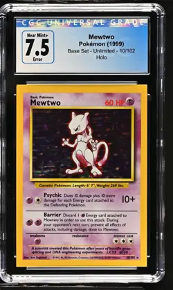 Mewtwo 10/102 Holo Base Set - SQUARE CUT ERROR 🔥- Pokemon Card 1999 - Image 1