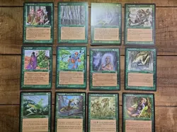 Lot of 12 Green MTG Cards from Urza's Saga edition, Magic the Gathering 1998 - Image 1