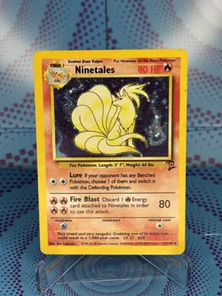 Ninetales 13/130 Base Set 2 Holo SWIRL 💫 Top Left Vintage Pokemon WOTC 2000 LP - Image 1