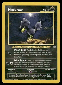 Pokemon Tcg Murkrow #24 Pokemon Neo Genesis MP - Image 1