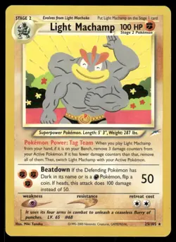 Pokemon Tcg Light Machamp #25 Pokemon Neo Destiny LP - Image 1