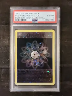 2002 POKEMON LEAGUE RAINBOW ENERGY FOIL HOLO ENERGIZE YOUR GAME CYCLE PSA 6 - Image 1