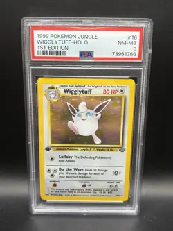 Pokemon Wigglytuff Jungle 16/64 Holo Rare 1st Edition PSA 8 1999 English - Image 1