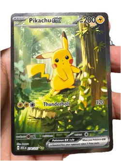 Pokemon Pikachu EX 276/217 Holo Thunderbolt 200 HP ASC Set Trading Card - Image 1