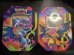 Pokemon TCG Mega Charizard EX Tins Set of 2 (X & Y) Sealed - Image 1