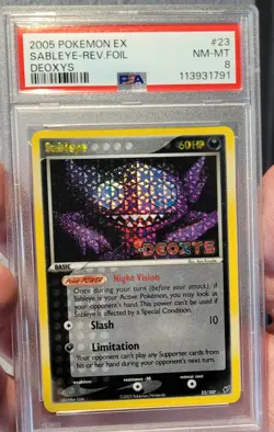 2005 Pokemon EX Sableye Holo Deoxys Stamped PSA 8 - Image 1