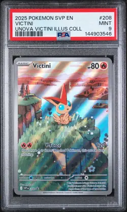 2025 POKEMON SVP EN-SV BLACK STAR PROMO #208 VICTINI PSA 9 - Image 1