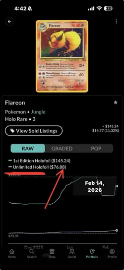 Pokemon Jungle Flareon Holo – Vintage 3/64 LP - Image 3