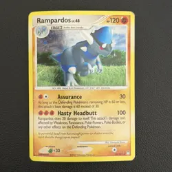 Pokemon TCG Rampardos Mysterious Treasures 33/123 Rare Holo - DMG - Image 1