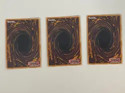 Yugioh Evil HERO Adusted Gold x 3 - 1st Edition Secret Rare NM - Free Holo Card - Image 2