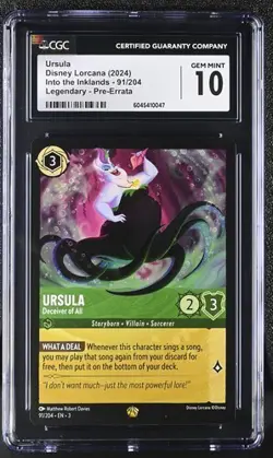 Disney Lorcana Ursula - Deceiver of All -Into the Inklands Legendary CGC 10 - Image 1