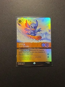 Disney Lorcana TCG Stitch Carefree Snowboarder 207/204 Epic Winterspell Holo - Image 1