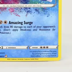 Pokemon TCG Kyogre Shining Fates 021/072 Holo Amazing Rare Card NM - Image 4