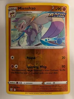 Mienshao 077/163 - Battle Styles Reverse Pokemon Holo Foil Nice! - Image 1