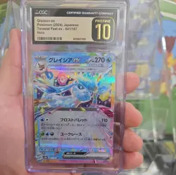 CGC 10 Pristine Glaceon ex 041/187 RR Terastal Festival ex sv8a Pokemon Card - Image 1