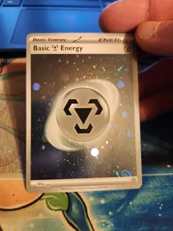 HD Metal Energy Cosmos Holo with Mew Tail Swirl SVE MEW 008 151 Pokemon Card - Image 1