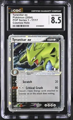 CGC 8.5 Tyranitar ex 2004 POP Series 1 17/17 Cosmos Holo Pokemon Card - Image 1