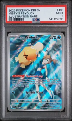 2025 POKEMON DRI EN-DESTINED RIVALS ILLUSTRATION RARE #193 MISTY'S PSYDUCK PSA 9 - Image 1