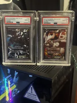 PSA 10 Zekrom EX 159/BW-P Reshiram Ex 158/BW-P Promo Set 2012 Pokemon Japanese - Image 1