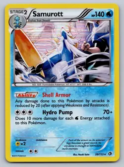 Samurott 39/113 Holo Rare Legendary Treasures Pokemon Lightly Played - Image 1