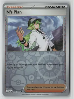 N's Plan 083/086 Pokemon Black Bolt Reverse Holo Uncommon Near Mint - Image 1