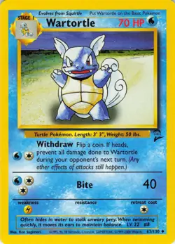 Wartortle - 63/130 Base Set 2 - Pokemon TCG - 2000 - Image 1