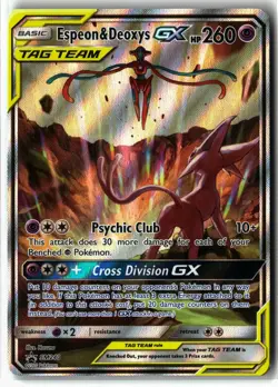 Espeon & Deoxys GX ⭐ SM240 Holo Promo SM Black Star Promos 2017 Pokemon NM - Image 1