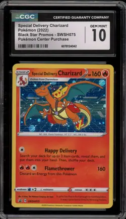 Pokemon Special Delivery Charizard P.M. Center UK Holo Promo SWSH075 CGC 10 - Image 1