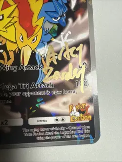 Pokemon. Artsy Zardsy Signed 1st Edition Legendary Birds Thu-fi-zer. - Image 3