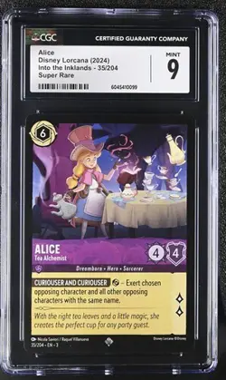 Disney Lorcana Into the Inklands 35/204 Alice Super Rare CGC 9 - Image 1