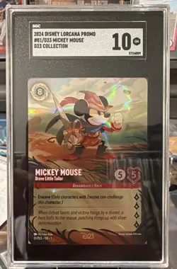 2024 Disney Lorcana D23 Collection Mickey Mouse Brave Little Tailor SGC 10 - Image 1