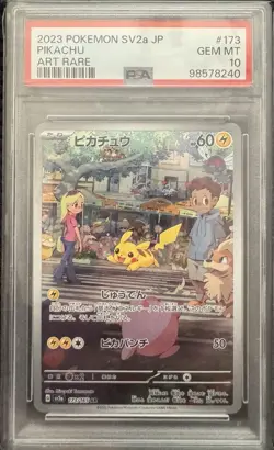 Pikachu 151 Art Rare Card PSA 10, Japanese Edition, 173/165 Pokemon - Image 1