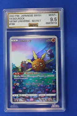 2022 Pokemon Japanese FA SOLROCK VSTAR Card #189 AGS Graded 9.5 MINT+ SWSH 189 - Image 1