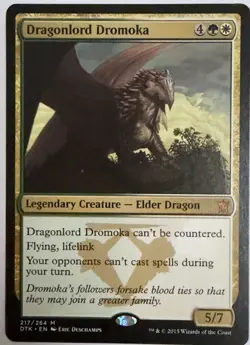 Dragonlord Dromoka. DTK Elder Dragon mythic Magic the Gathering Card. - Image 1
