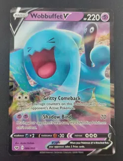 Wobbuffet V 086/202 Sword & Shield Ultra Rare Full Art Pokemon Card NM - Image 1