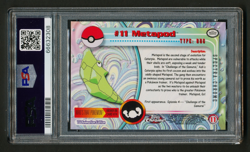 Metapod 2000 Pokemon T.V. Topps Chrome Spectra #11 PSA 9 MINT - Image 2